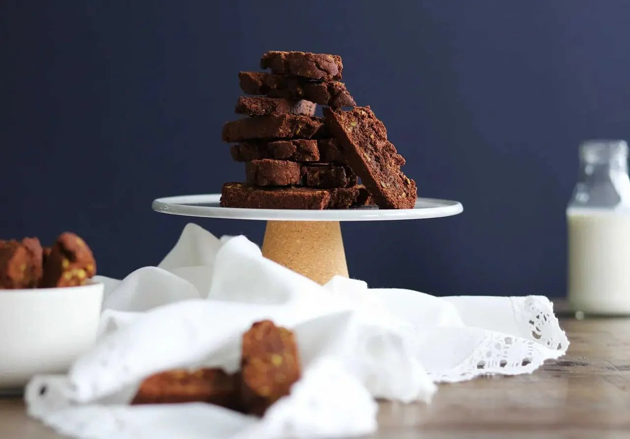 Pistazien-Cantuccini mit dunkler Edelkakao-Schokolade Rausch