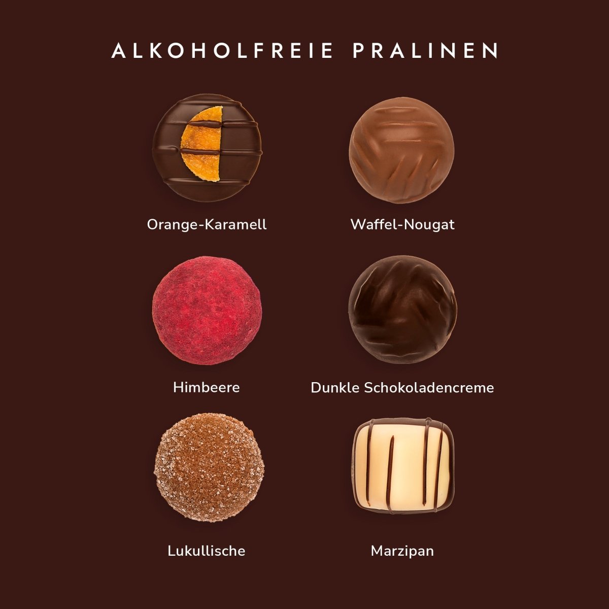 Non-alcoholic pralines