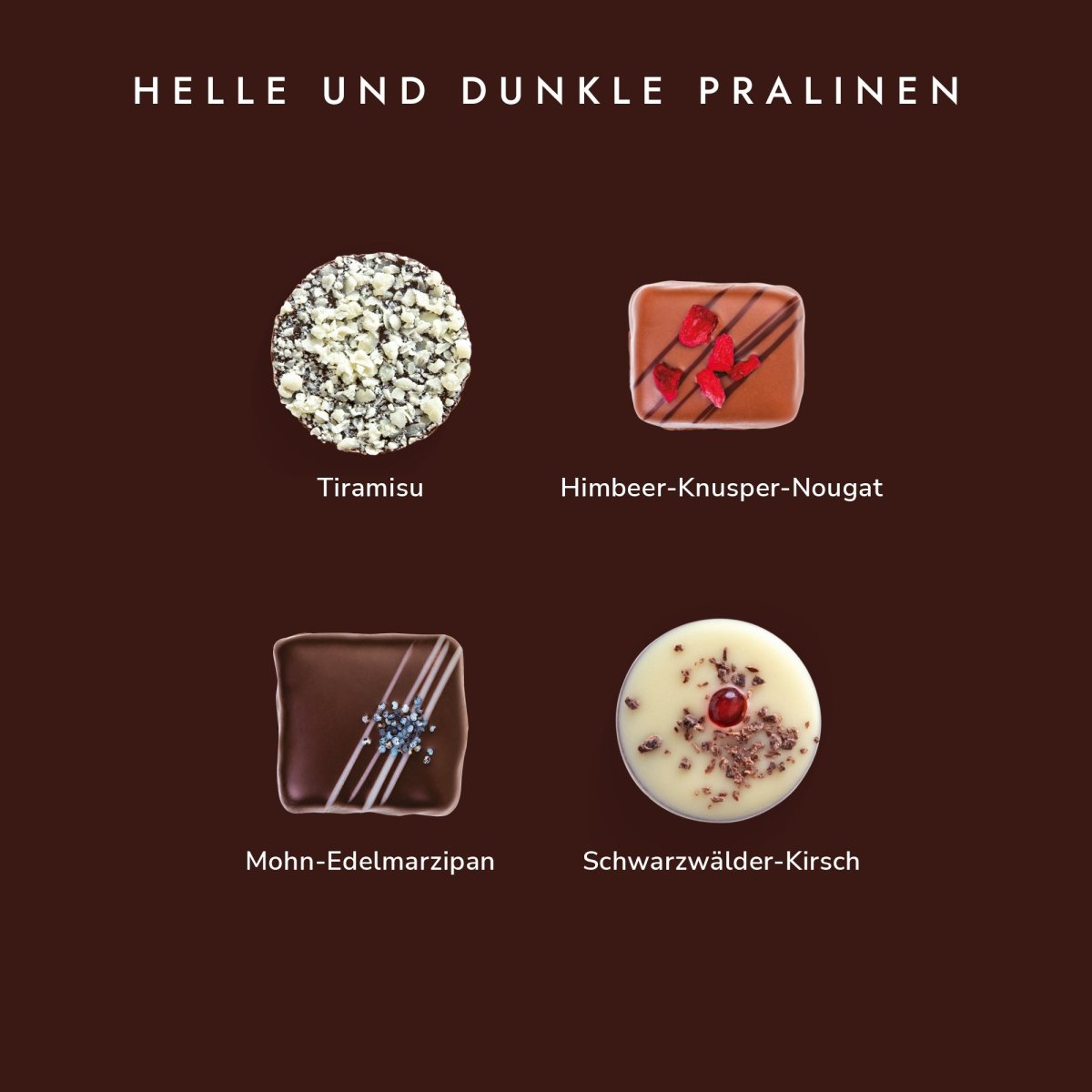 Helle und Dunkle Pralines