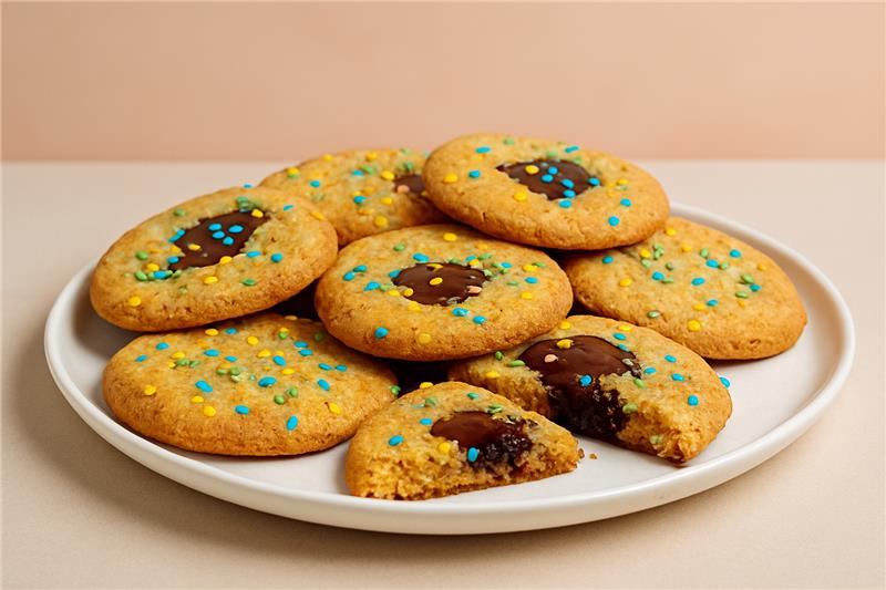 Schokoladen-Cookies mit bunten Streuseln