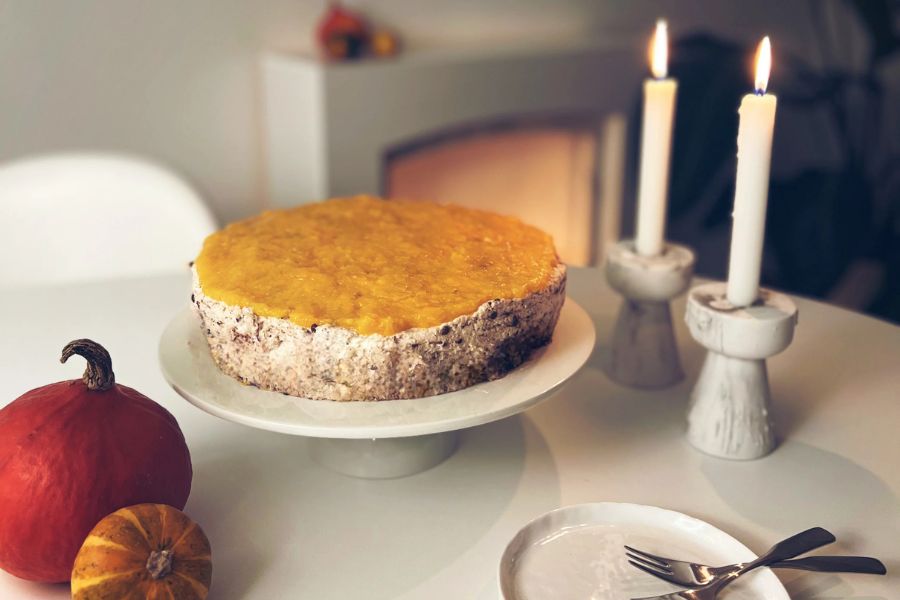 Schoko-Kürbis-Pfirsich-Kuchen