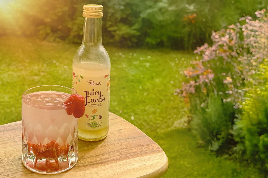Juicy Cacao Drink mit Himbeeren