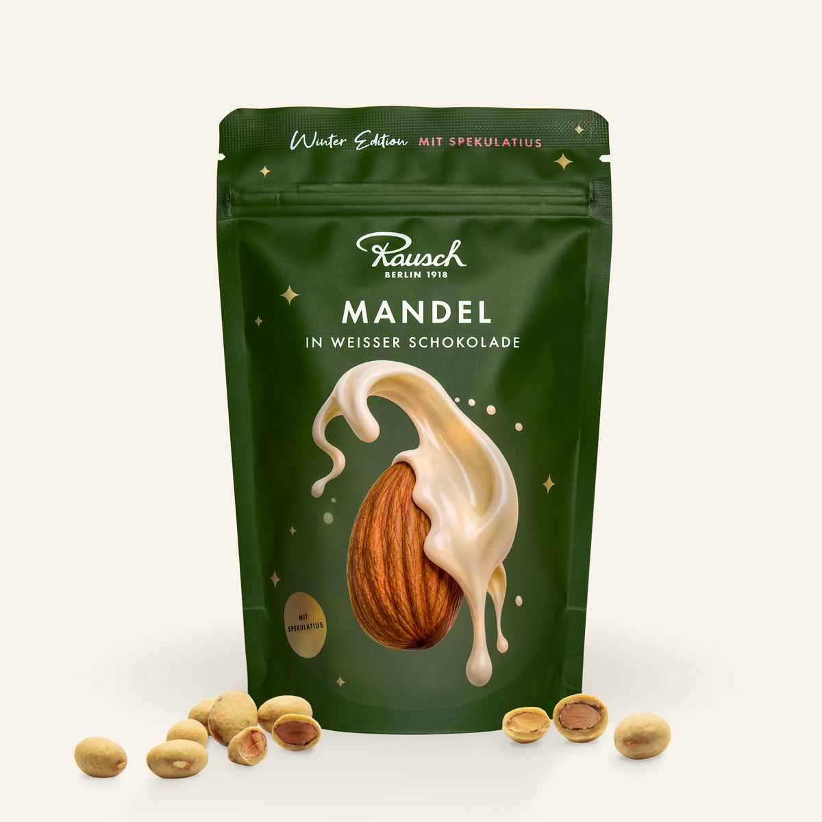 CHOCOLATE-COATED ALMOND SPECULATIES WHITE