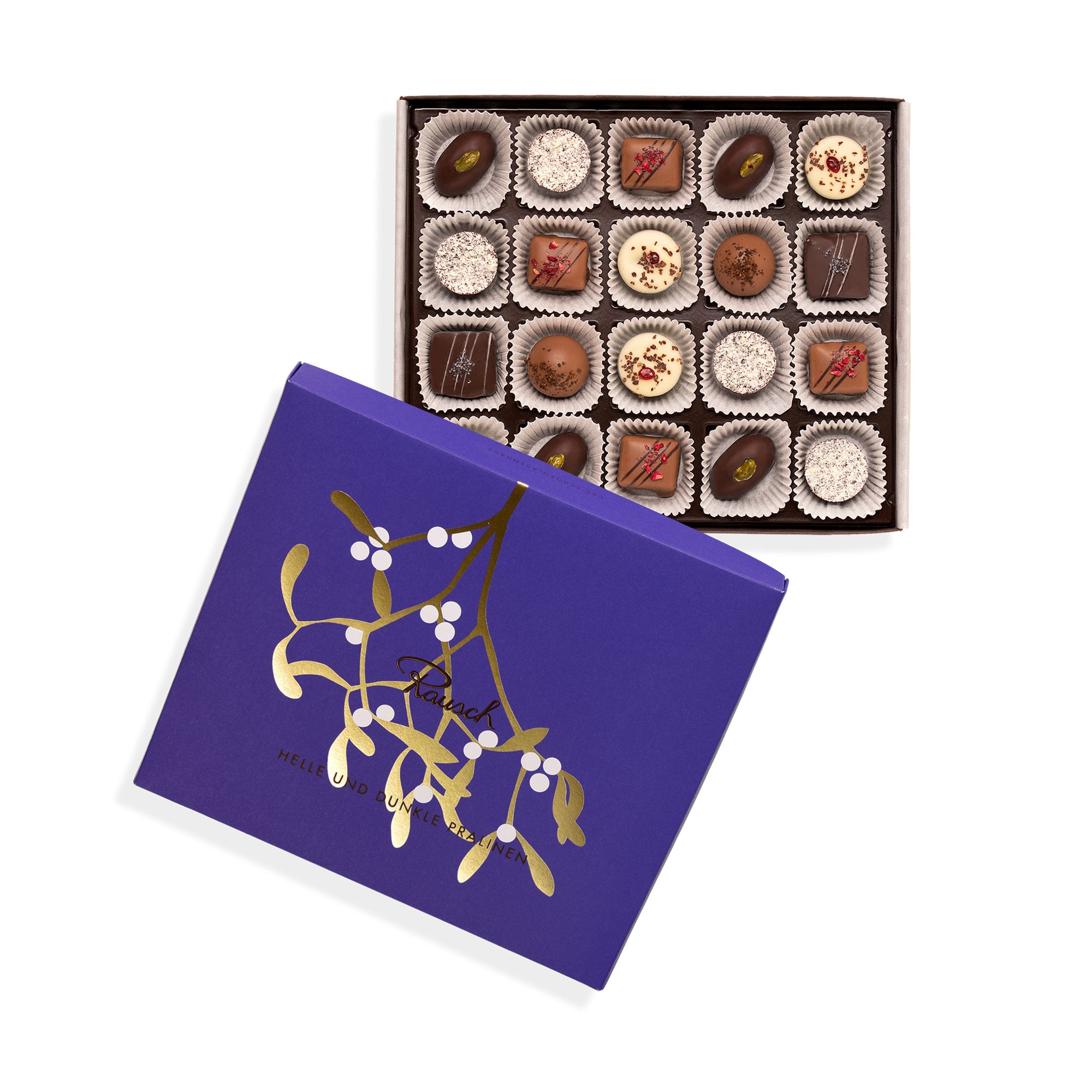 Light and dark chocolates for the festive season