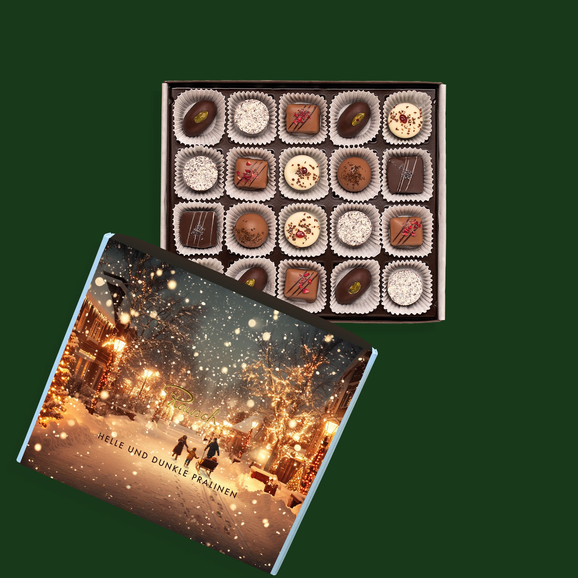 HELLE UND DUNKLE PRALINEN WEIHNACHTEN | 20 St.