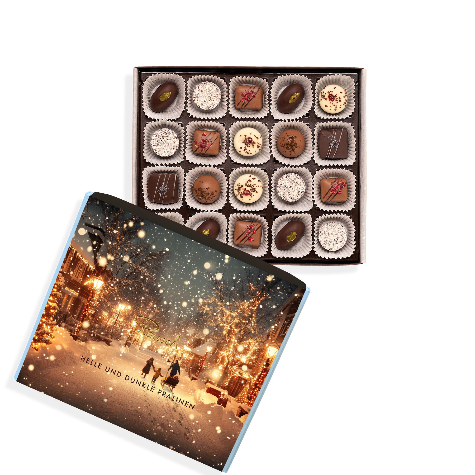 HELLE UND DUNKLE PRALINEN WEIHNACHTEN | 20 St.