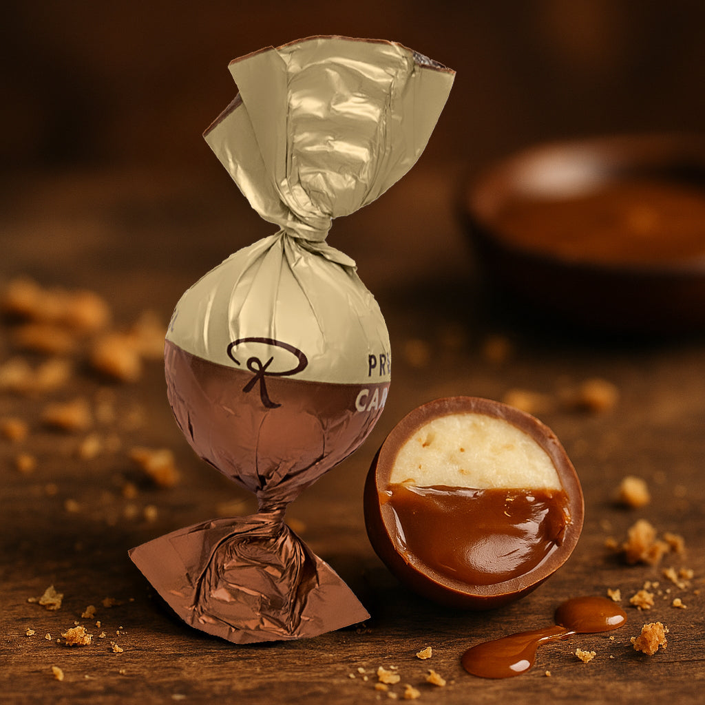 Pretzel caramel praline with milk praline | Rausch Pretzel caramel praline with milk praline | Rausch