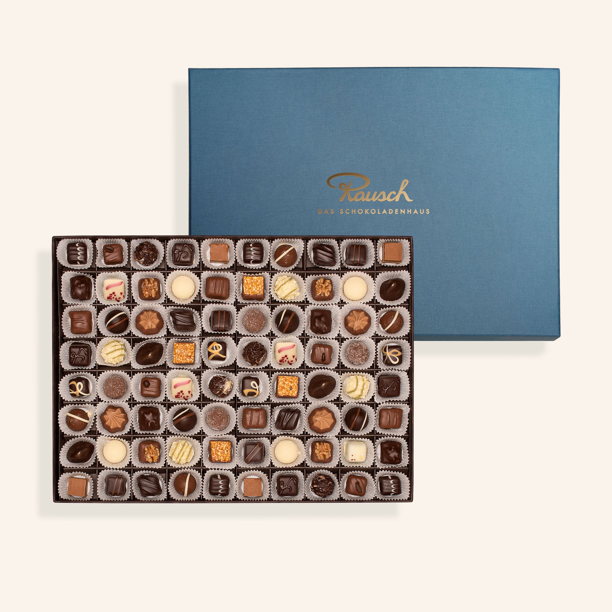 Premium pralines box velvet blue