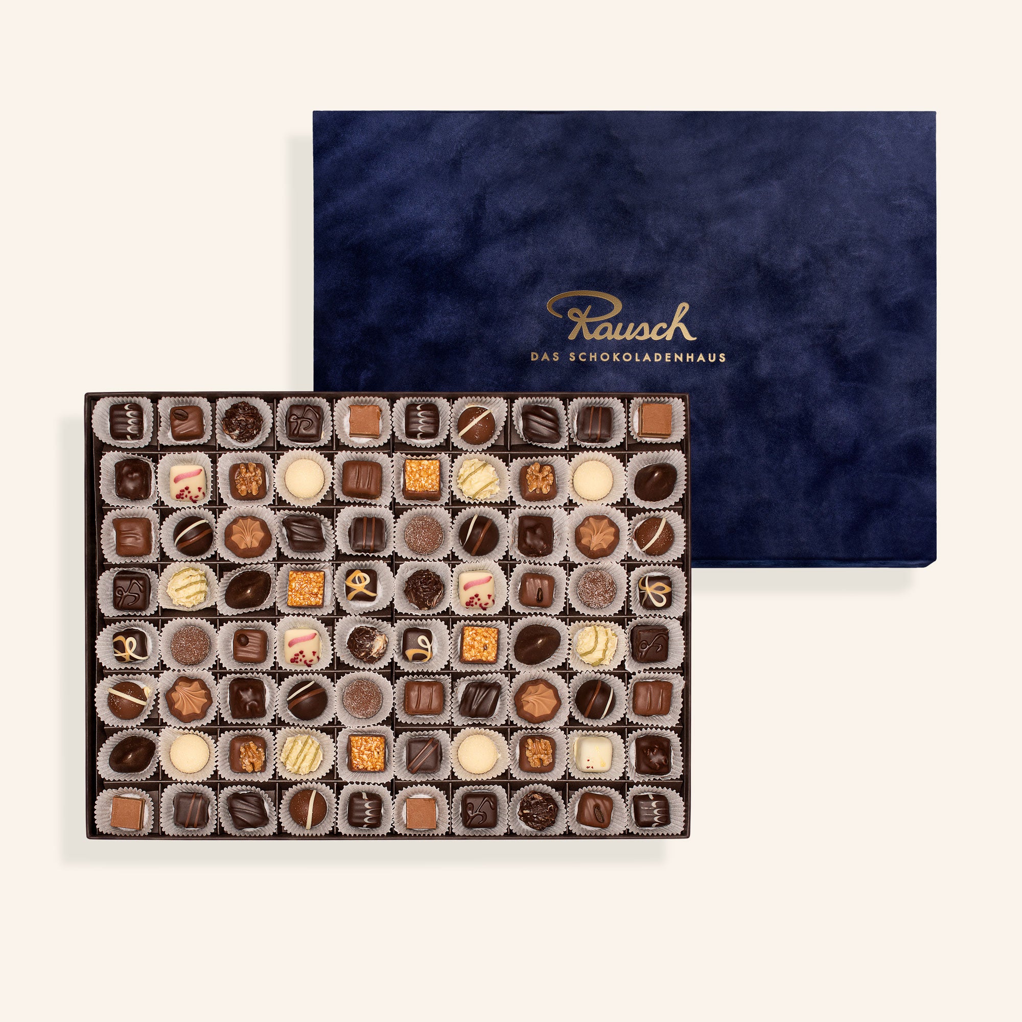 Premium pralines box velvet blue