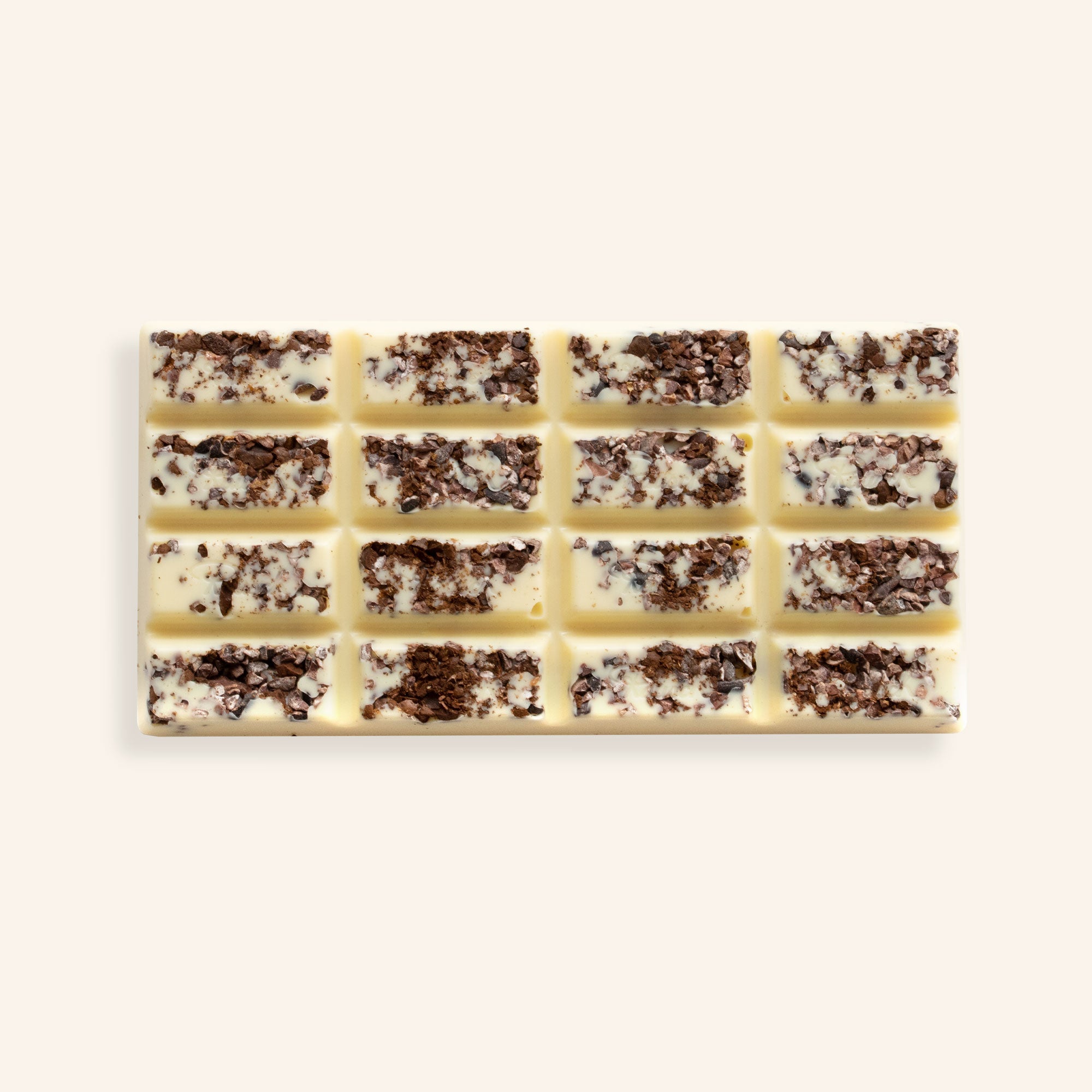 White chocolate coffee cocoa nibs